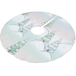 Frozen Forest Elegance Winter Tree Designs Polyester Weihnachtsbaumdecke