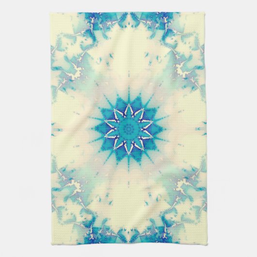 Frozen Frosty Blue Snowflake Winter Pattern Geschirrtuch (Vertikal)