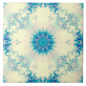 Frozen Frosty Blue Snowflake Wintermuster Fliese (Vorderseite)