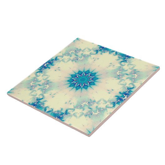 Frozen Frosty Blue Snowflake Wintermuster Fliese (Seite)