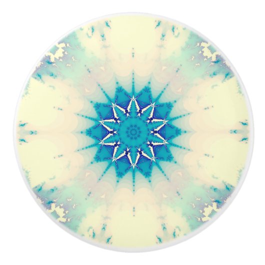 Frozen Frosty Blue Snowflake Wintermuster Keramikknauf (Vorderseite)