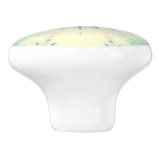 Frozen Frosty Blue Snowflake Wintermuster Keramikknauf (Seitenansicht)