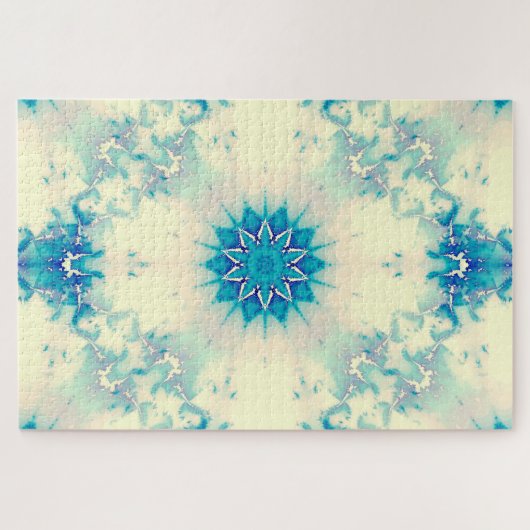 Frozen Frosty Blue Snowflake Wintermuster Puzzle (Horizontal)