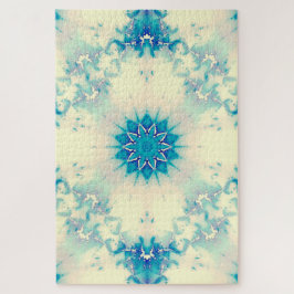 Frozen Frosty Blue Snowflake Wintermuster Puzzle