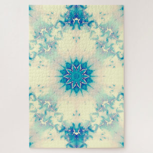 Frozen Frosty Blue Snowflake Wintermuster Puzzle