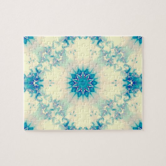 Frozen Frosty Blue Snowflake Wintermuster Puzzle (Horizontal)