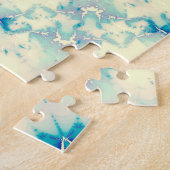 Frozen Frosty Blue Snowflake Wintermuster Puzzle (Seite)