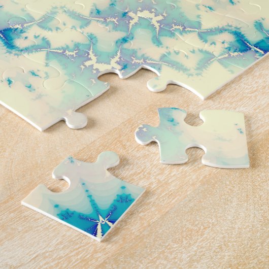 Frozen Frosty Blue Snowflake Wintermuster Puzzle (Seite)