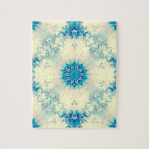 Frozen Frosty Blue Snowflake Wintermuster Puzzle