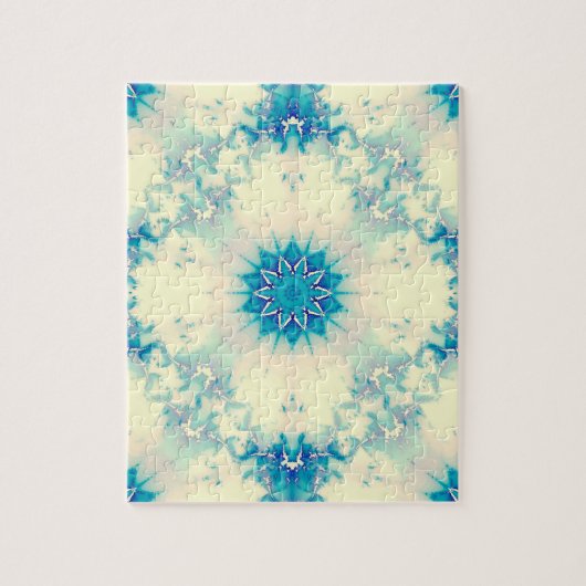 Frozen Frosty Blue Snowflake Wintermuster Puzzle (Vertikal)