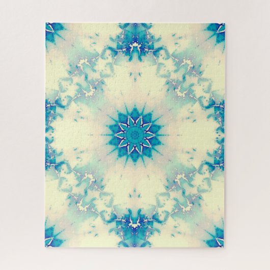 Frozen Frosty Blue Snowflake Wintermuster Puzzle (Vertikal)