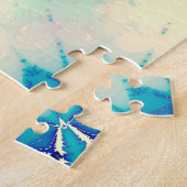 Frozen Frosty Blue Snowflake Wintermuster Puzzle (Seite)
