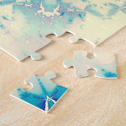 Frozen Frosty Blue Snowflake Wintermuster Puzzle (Seite)