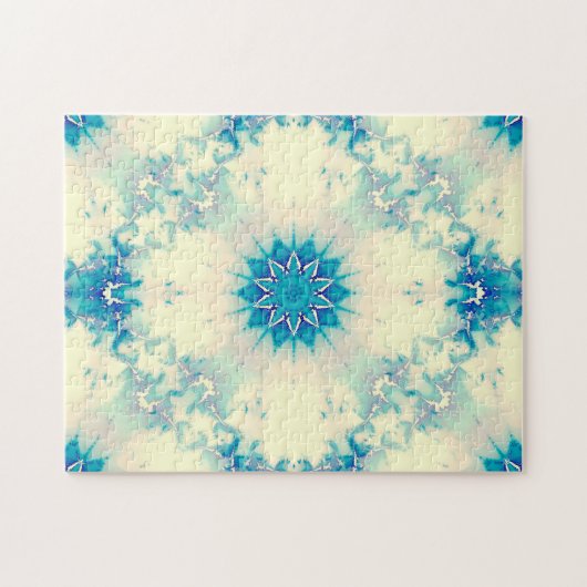 Frozen Frosty Blue Snowflake Wintermuster Puzzle (Horizontal)