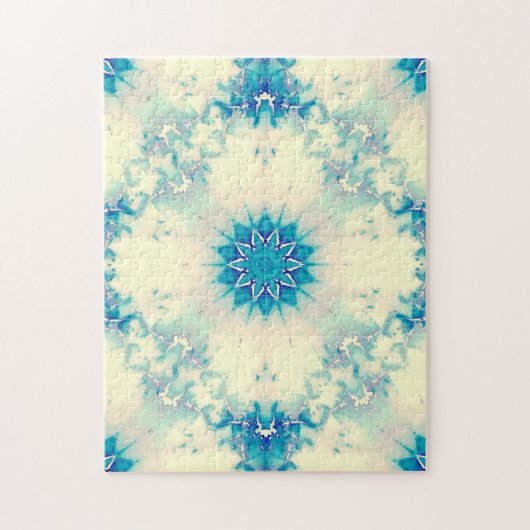 Frozen Frosty Blue Snowflake Wintermuster Puzzle (Vertikal)