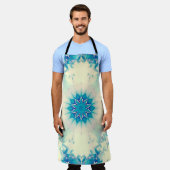 Frozen Frosty Blue Snowflake Wintermuster Schürze (Getragen)