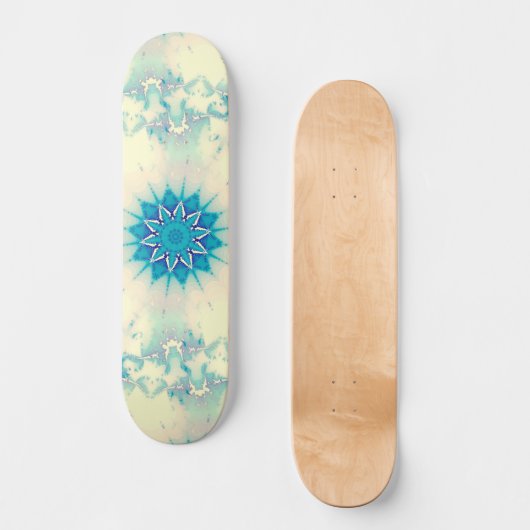Frozen Frosty Blue Snowflake Wintermuster Skateboard (Vorderseite)