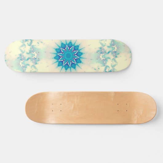 Frozen Frosty Blue Snowflake Wintermuster Skateboard (Horizontal)