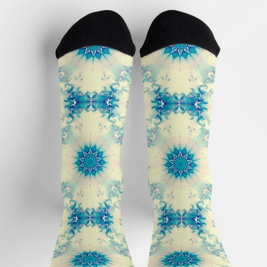 Frozen Frosty Blue Snowflake Wintermuster Socken (Oben)