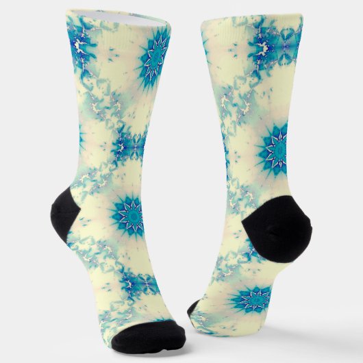 Frozen Frosty Blue Snowflake Wintermuster Socken (Gewinkelt)