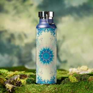 Frozen Frosty Blue Snowflake Wintermuster Trinkflasche