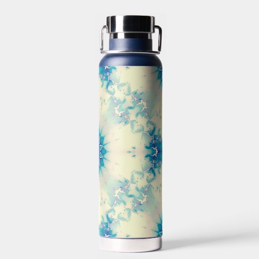 Frozen Frosty Blue Snowflake Wintermuster Trinkflasche (Rückseite)