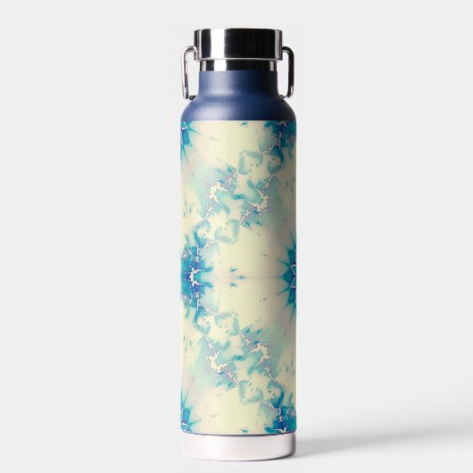 Frozen Frosty Blue Snowflake Wintermuster Trinkflasche (Vorne)