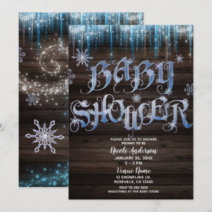 Frozen Icicles Winter Wonderland Baby Dusche Einladung