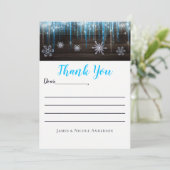 Frozen Icicles Winter Wonderland Danke Karte (Stehend Vorderseite)