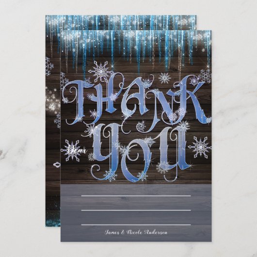 Frozen Icicles Winter Wonderland Danke Karte (Vorne/Hinten)