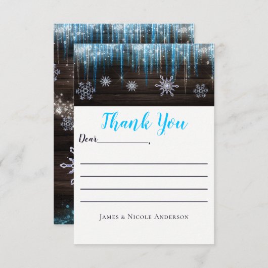 Frozen Icicles Winter Wonderland Danke Karte (Vorne/Hinten)