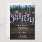 Frozen Icicles Winter Wonderland Geburtstagsparty Einladung (Vorderseite)