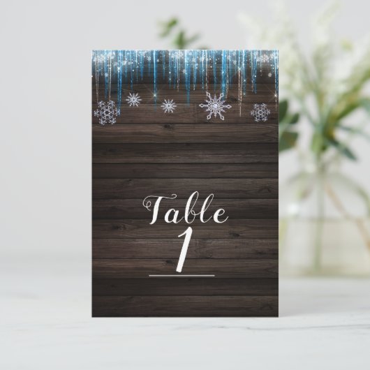 Frozen Icicles Winter Wonderland Tischnummer (Stehend Vorderseite)