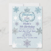 Frozen in Five Snowflake Birthday Invitation Einladung (Vorderseite)