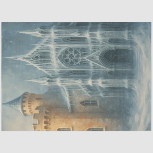 Frozen Kathedrale Winter Gothic Fantasy Decoupage Seidenpapier (Vorderseite)