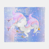 Frozen Lake Blue Unicoress Princess Winter Bedroom Fleecedecke (Vorderseite (Horizontal))