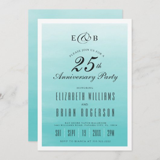 Frozen Lake Ombre | Einladung zum Jahrestag (Vorne/Hinten)