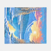 Frozen Lake Sunset Art Fleecedecke (Vorderseite (Horizontal))