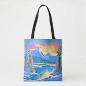 Frozen Lake Sunset Art Tasche (Vorderseite)