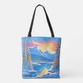 Frozen Lake Sunset Art Tasche (Rückseite)