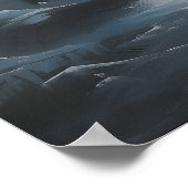 Frozen Lighthouse Winter Sea Art, Ocean Coastal Poster (Ecke)