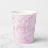 Frozen Little Snowflake Pink Girl Baby Shower Pappbecher (Rückseite)