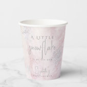 Frozen Little Snowflake Pink Girl Baby Shower Pappbecher (Vorderseite)