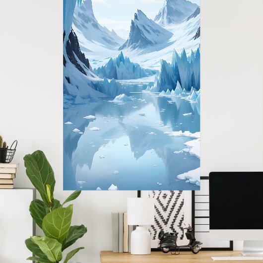 Frozen Mountain Lake Poster (Heimbüro)
