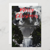 Frozen Multnomah Falls Christmas Card Feiertagskarte (Vorne/Hinten)