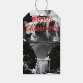 Frozen Multnomah Falls Christmas Tags Geschenkanhänger