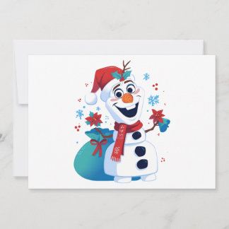 Frozen Olaf - Festlicher Cartoon Snowman mit Red H Dankeskarte