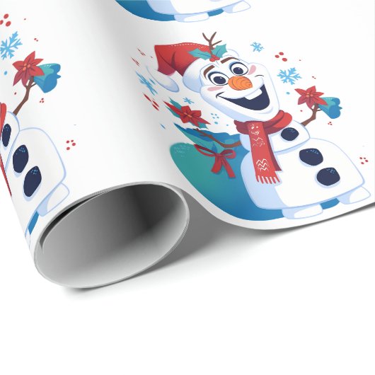 Frozen Olaf - Festlicher Cartoon Snowman mit Red H Geschenkpapier (Rolleneckpunkt)
