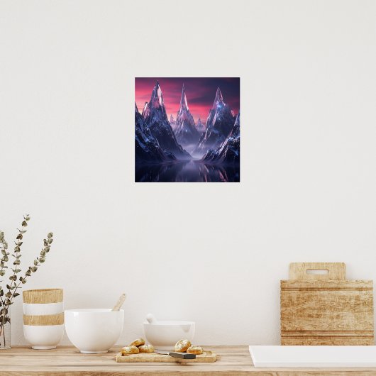 Frozen Peaks of the Twilight Realm Poster (Küche)