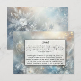 Frozen Petals in a Golden Winter Mist Wedding Begleitkarte
